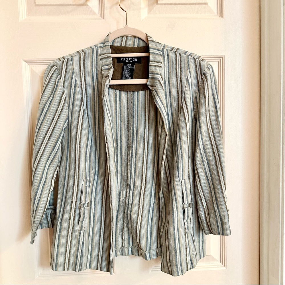 Perceptions striped blazer jacket